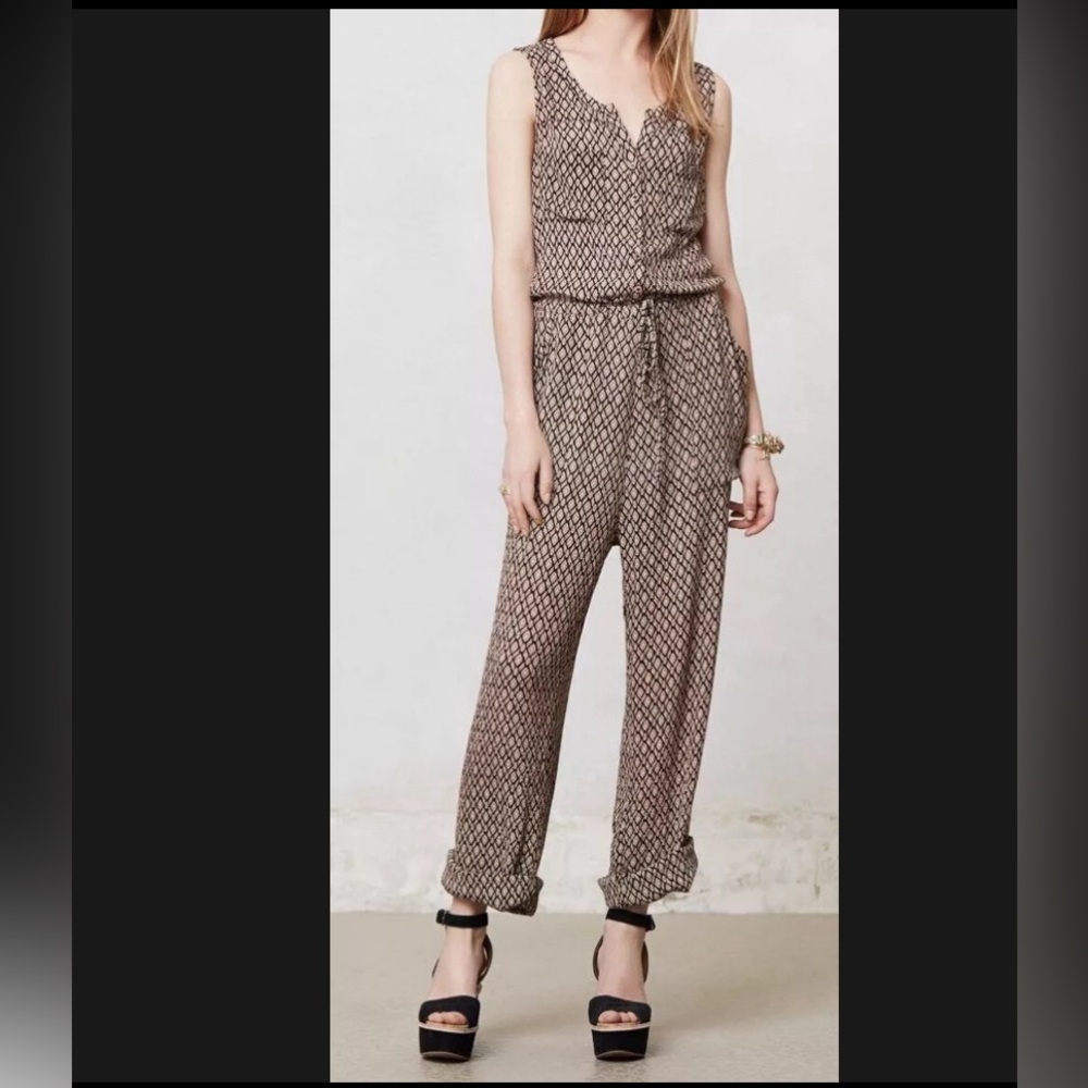 Anthropologie Lilka jumpsuit XS Small ikat modern bohemian - Picture 10 of 10